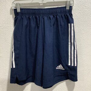 Adidas Boys Soccer / Athletic Shorts Size M- Prime Blue - Stripes - Sportswear